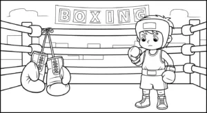 in tranh tô màu tranh tô màu Boxing cho bé 7 tuổi