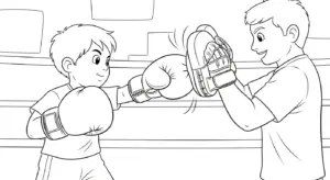 tranh tô màu tranh tô màu Boxing cho bé đơn giản