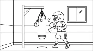 download hình tô màu tranh tô màu Boxing cho bé