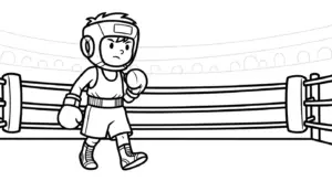 hình tô màu tranh tô màu Boxing cho trẻ em