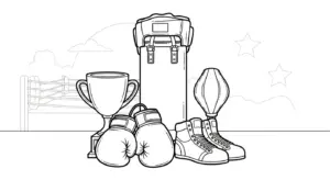 hình tô màu tranh tô màu Boxing cho bé đơn giản