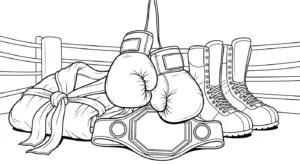 in hình tô màu tranh tô màu Boxing cho bé 6 tuổi