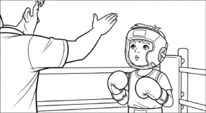 in hình tô màu tranh tô màu Boxing cho bé 6 tuổi