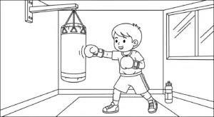 tải hình tô màu tranh tô màu Boxing miễn phí