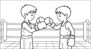tranh tô màu tranh tô màu Boxing miễn phí