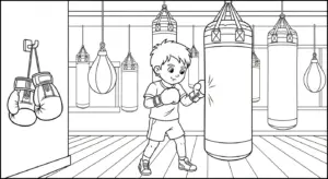 tranh tô màu tranh tô màu Boxing tập tô