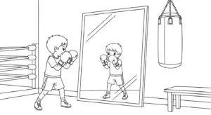 tranh tô màu tranh tô màu Boxing cho bé 7 tuổi