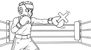 tranh tô màu tranh tô màu Boxing cho bé tải miễn phí