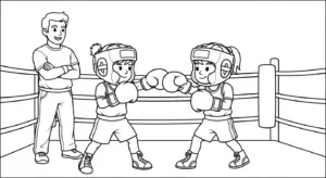 tranh tô màu tranh tô màu Boxing cho bé tải về