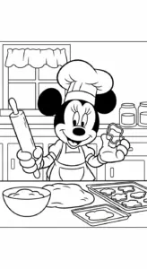 hình tô màu tranh tô màu Chuột Minnie cho bé 7-8 tuổi