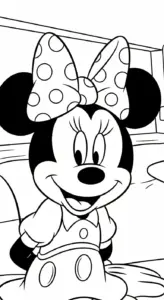 in hình tô màu tranh tô màu Chuột Minnie cho bé 8 tuổi