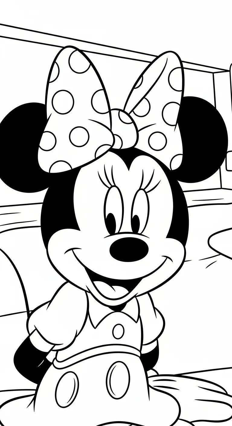 in hình tô màu tranh tô màu Chuột Minnie cho bé 8 tuổi