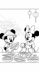 in tranh tô màu tranh tô màu Chuột Minnie cho bé