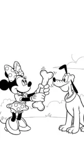 in hình tranh tô màu Chuột Minnie cho bé tập tô