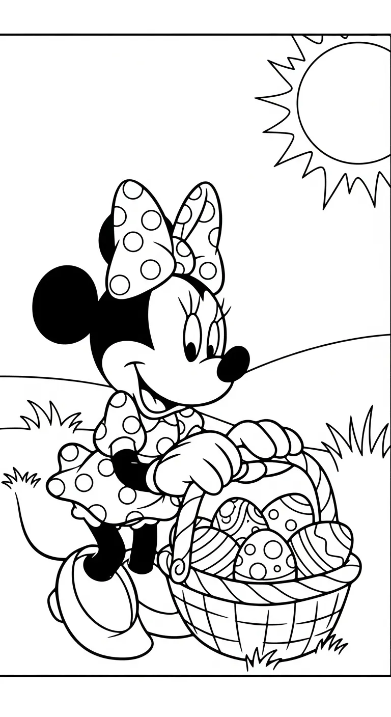 tranh tô màu tranh tô màu Chuột Minnie cho bé 8 tuổi miễn phí