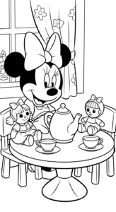 hình tô màu tranh tô màu Chuột Minnie rõ nét