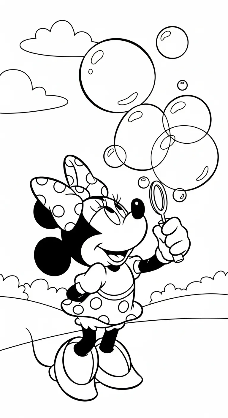 tải tranh tô màu tranh tô màu Chuột Minnie cho bé 4 tuổi