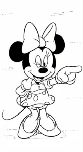 in hình tô màu tranh tô màu Chuột Minnie khổ A4