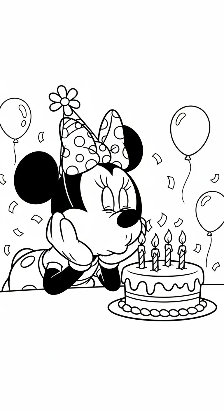download tranh tô màu tranh tô màu Chuột Minnie cho bé