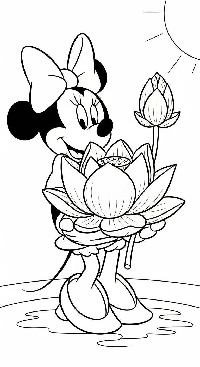tranh tô màu tranh tô màu Chuột Minnie cho bé 5 tuổi