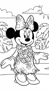 tải hình tô màu tranh tô màu Chuột Minnie không mất tiền