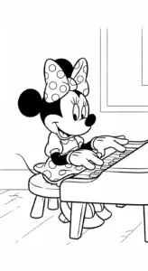 in tranh tô màu tranh tô màu Chuột Minnie miễn phí