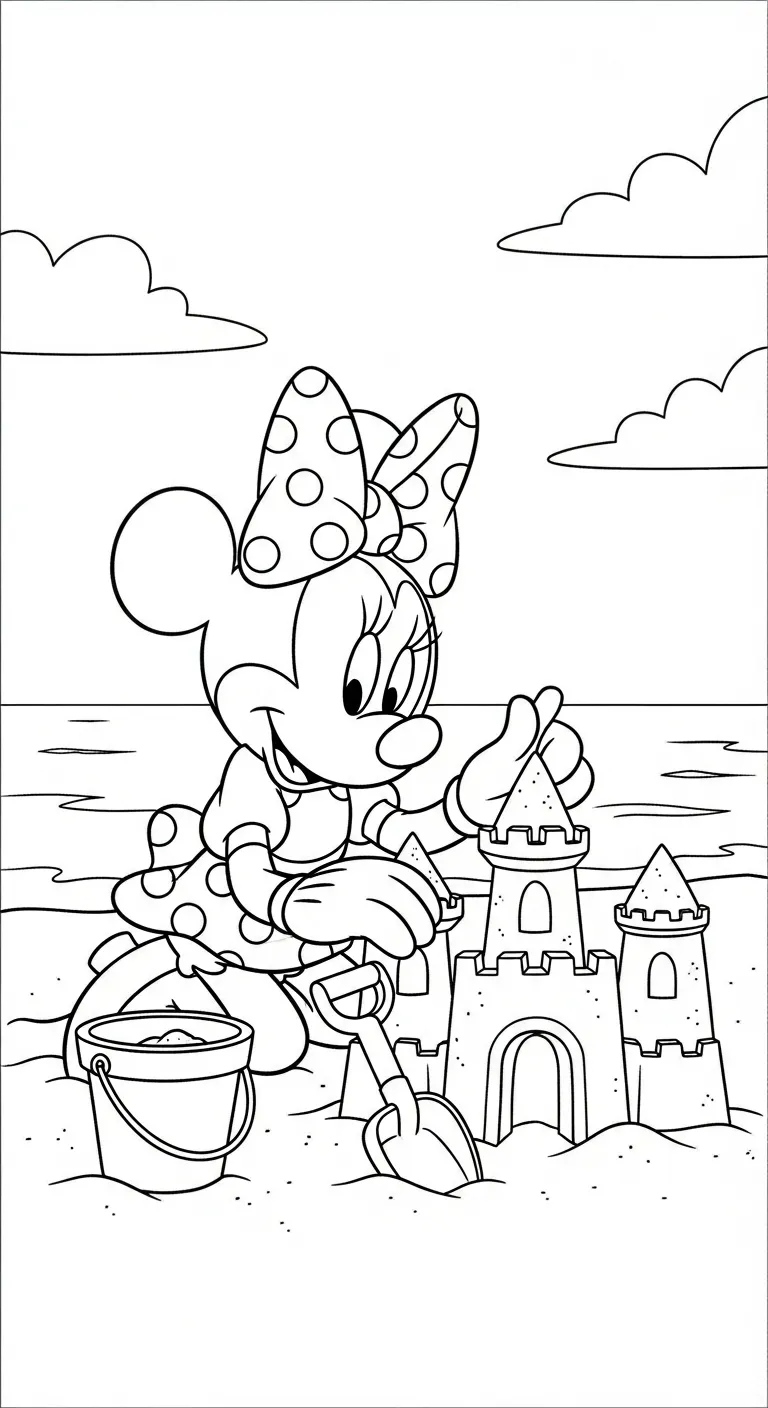 tải tranh tô màu tranh tô màu Chuột Minnie cho bé 3 tuổi