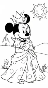 tải hình tô màu tranh tô màu Chuột Minnie cho bé 6 tuổi