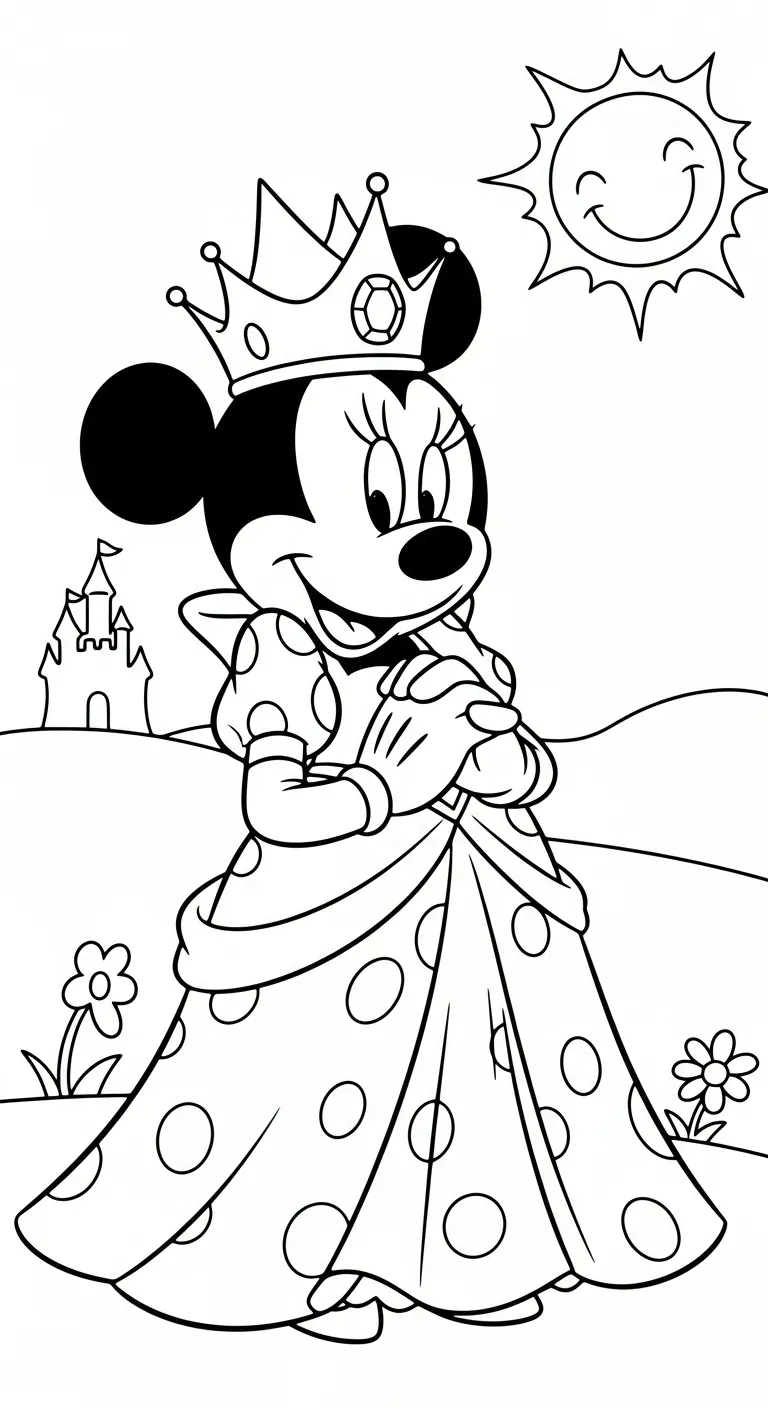 tải hình tô màu tranh tô màu Chuột Minnie cho bé 6 tuổi