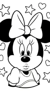 in hình tô màu tranh tô màu Chuột Minnie miễn phí