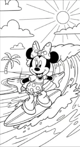tải hình tô màu tranh tô màu Chuột Minnie cho bé 7 tuổi