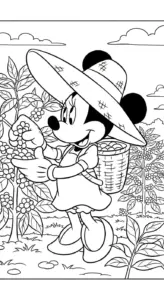 hình tô màu tranh tô màu Chuột Minnie cho bé 7 tuổi