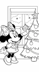tải hình tô màu tranh tô màu Chuột Minnie cho bé