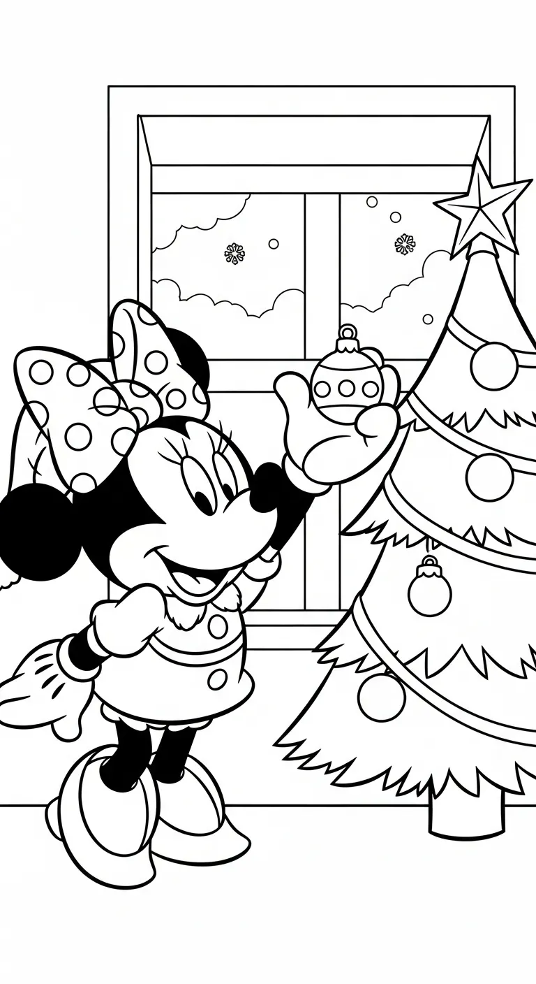 tải hình tô màu tranh tô màu Chuột Minnie cho bé