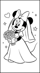file tranh tô màu tranh tô màu Chuột Minnie cho bé in