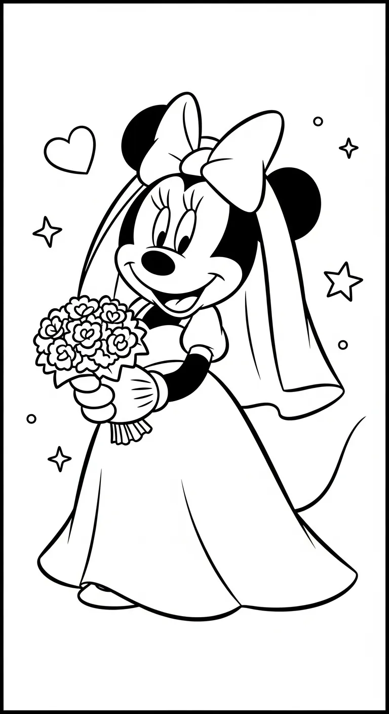 file tranh tô màu tranh tô màu Chuột Minnie cho bé in