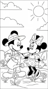 tải hình tô màu tranh tô màu Chuột Minnie không mất tiền