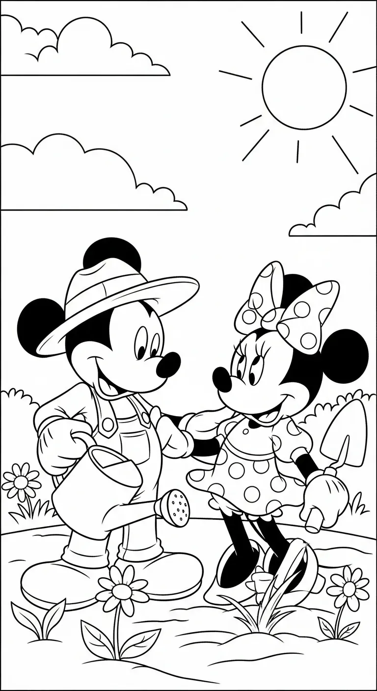 tải hình tô màu tranh tô màu Chuột Minnie không mất tiền