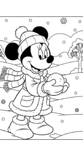 tải hình tô màu tranh tô màu Chuột Minnie pdf
