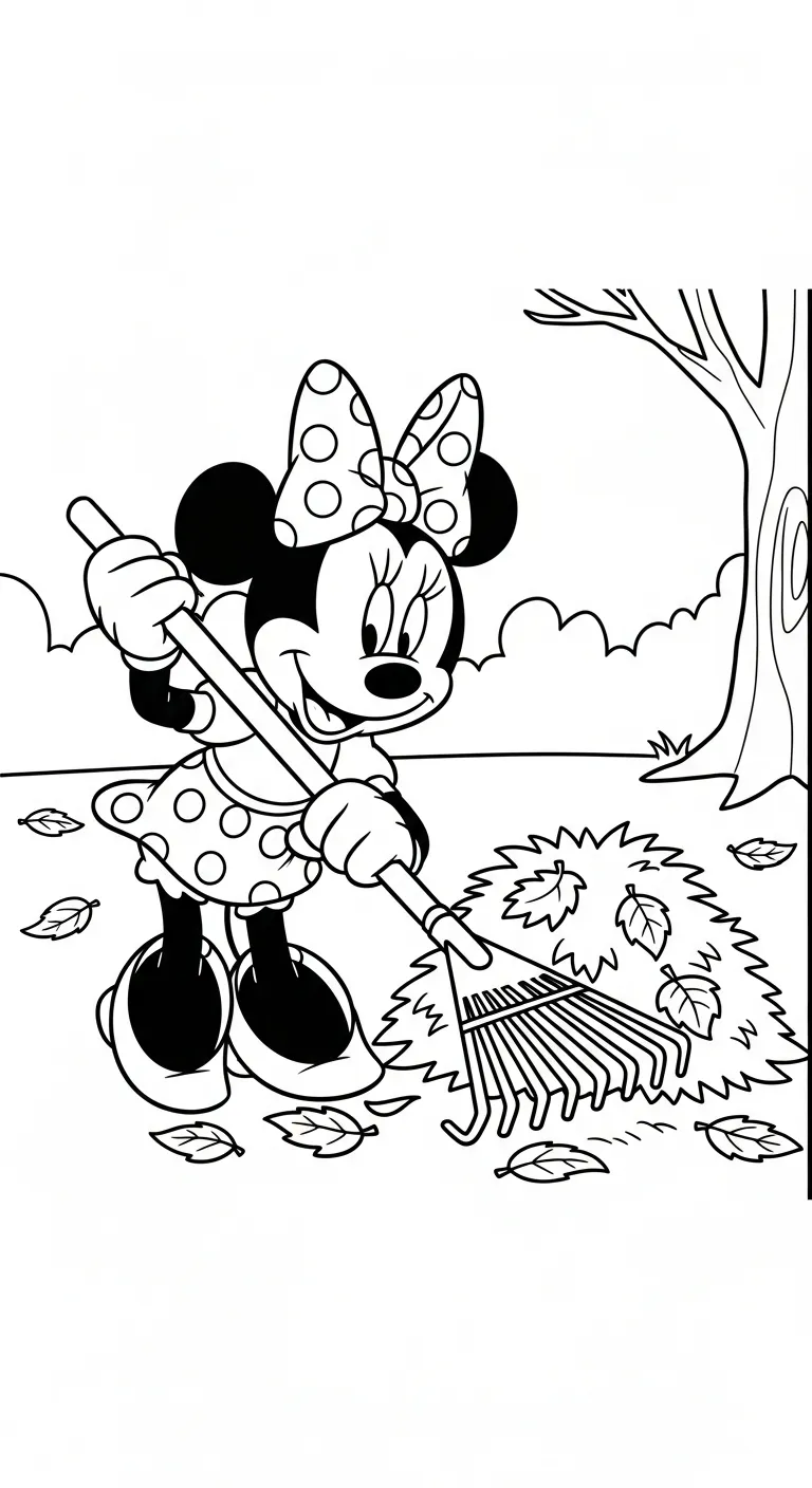hình tô màu tranh tô màu Chuột Minnie cho bé