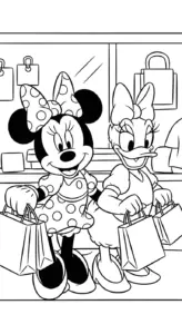 hình tô màu tranh tô màu Chuột Minnie cho bé 5 tuổi miễn phí