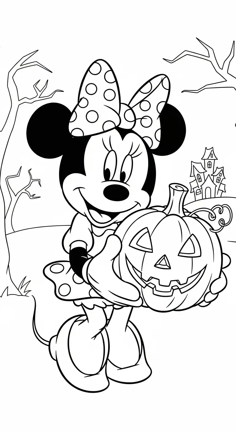 mẫu tranh tô màu tranh tô màu Chuột Minnie cho bé
