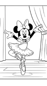 tải tranh tô màu tranh tô màu Chuột Minnie cho bé miễn phí