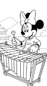 hình tô màu tranh tô màu Chuột Minnie cho bé 4 tuổi