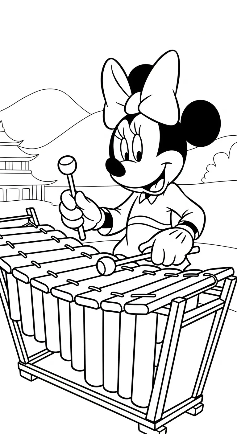 hình tô màu tranh tô màu Chuột Minnie cho bé 4 tuổi