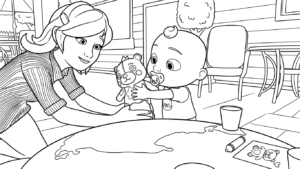 tải tranh tô màu Cocomelon cho bé 8 tuổi