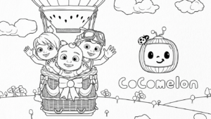tranh tô màu Cocomelon cho bé 8 tuổi