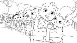 hình tô màu Cocomelon cho bé 7 tuổi miễn phí