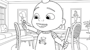 file pdf hình tô màu Cocomelon cho bé