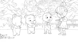 tải hình tô màu Cocomelon cho bé 4 tuổi